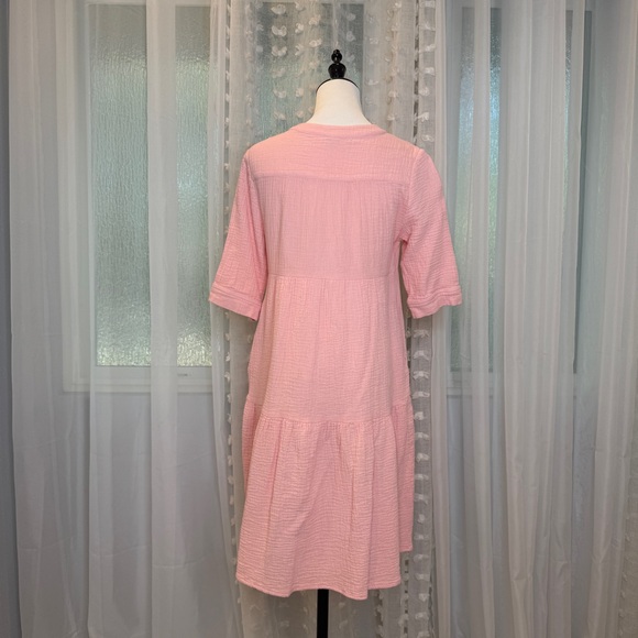 Yakima Bella Peach Midi Dress with Button Detail and Pockets - Picture 4 of 7